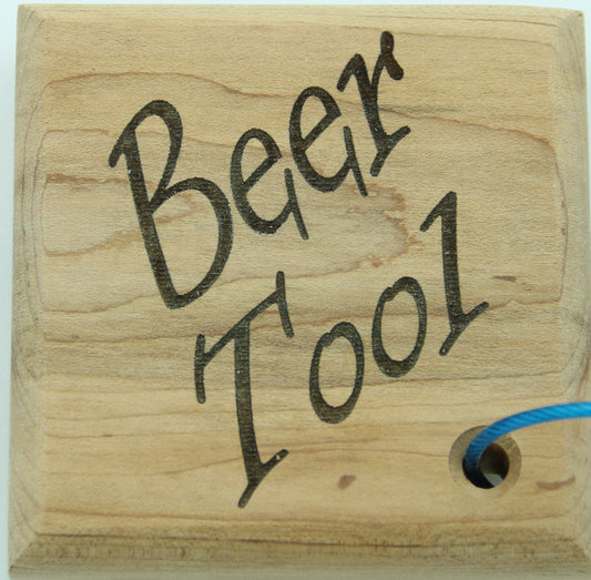 Laser engraved hardwood "Beer tool"